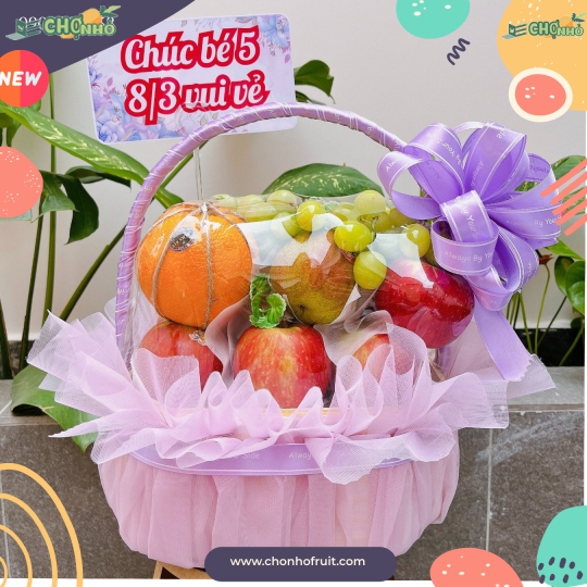 Giỏ quà trái cây 8-3 mẫu 03